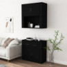 Highboard Schwarz Holzwerkstoff