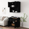 Highboard Schwarz Holzwerkstoff