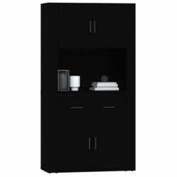 Highboard Schwarz Holzwerkstoff