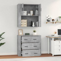 Highboard Betongrau Holzwerkstoff