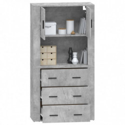 Highboard Betongrau Holzwerkstoff