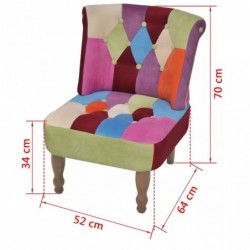 Französischer Sessel mit Patchwork-Design Stoff