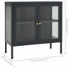 Sideboard Anthrazit 70x35x70 cm Stahl und Glas