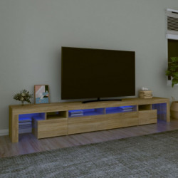 TV-Schrank mit LED-Leuchten Sonoma-Eiche 260x36,5x40 cm