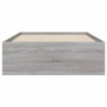 Bettgestell mit Schubladen Grau Sonoma 90x190 cm Holzwerkstoff