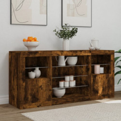 Sideboard mit LED-Leuchten Räuchereiche 142,5x37x67 cm