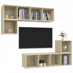 4-tlg. TV-Schrank-Set Sonoma-Eiche Holzwerkstoff