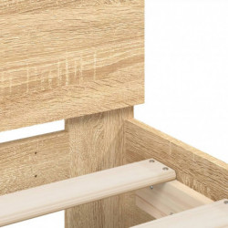 Bettgestell mit Kopfteil Sonoma-Eiche 200x200 cm Holzwerkstoff