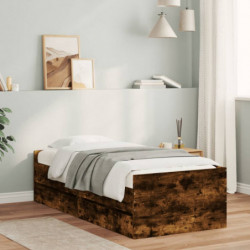 Bett mit Schubladen Räuchereiche 75x190 cm