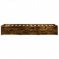 Bettgestell mit Schubladen Räuchereiche 90x190 cm Holzwerkstoff