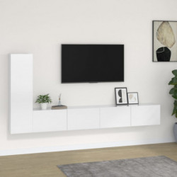 3-tlg. TV-Schrank-Set Hochglanz-Weiß Holzwerkstoff
