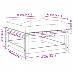 Gartenhocker mit Kissen 2 Stk. Massivholz Kiefer