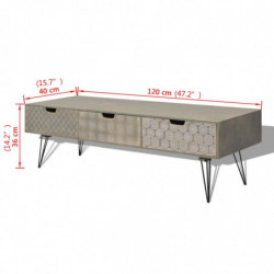 TV-Schrank mit 3 Schubladen 120x40x36 cm Grau