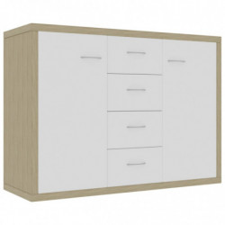 Sideboard Weiß Sonoma-Eiche 88x30x65 cm Holzwerkstoff