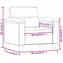 Sessel Cappuccino-Braun 60 cm Kunstleder