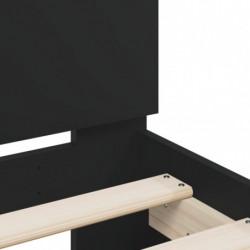Bettgestell mit Kopfteil Schwarz 150x200 cm Holzwerkstoff
