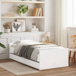 Bett mit Schubladen Weiß 75x190 cm