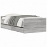 Bett mit Schubladen Grau Sonoma 75x190 cm