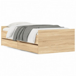 Bett mit Schubladen Sonoma-Eiche 75x190 cm