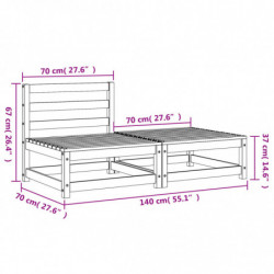 Gartensofa ohne Armlehnen mit Hocker Massivholz Douglasie