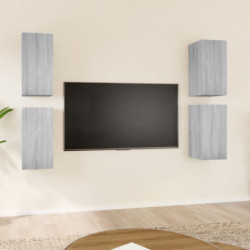 TV-Schränke 4 Stk. Grau Sonoma 30,5x30x60 cm Holzwerkstoff