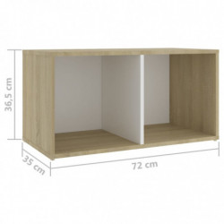 TV-Schränke 4 Stk. Weiß Sonoma-Eiche 72x35x36,5cm Holzwerkstoff