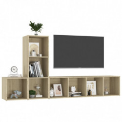 3-tlg. TV-Schrank-Set Sonoma-Eiche Holzwerkstoff