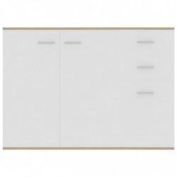 Sideboard Weiß Sonoma-Eiche 105x30x75 cm Holzwerkstoff