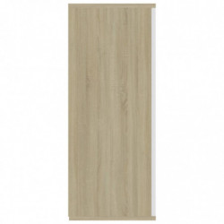Sideboard Weiß Sonoma-Eiche 105x30x75 cm Holzwerkstoff