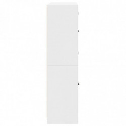 Bücherschrank mit Türen Weiß 136x37x142 cm Holzwerkstoff