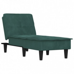 Chaiselongue Dunkelgrün Samt