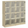 Bücherschrank mit Türen Sonoma-Eiche 136x37x142cm Holzwerkstoff