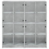 Bücherschrank mit Türen Betongrau 136x37x142 cm Holzwerkstoff