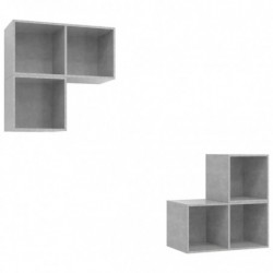 4-tlg. TV-Schrank-Set Betongrau Holzwerkstoff