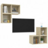 4-tlg. TV-Schrank-Set Sonoma-Eiche Holzwerkstoff