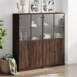 Bücherschrank mit Türen Braun Eichen-Optik 136x37x142 cm