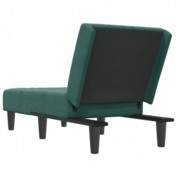 Chaiselongue Dunkelgrün Samt