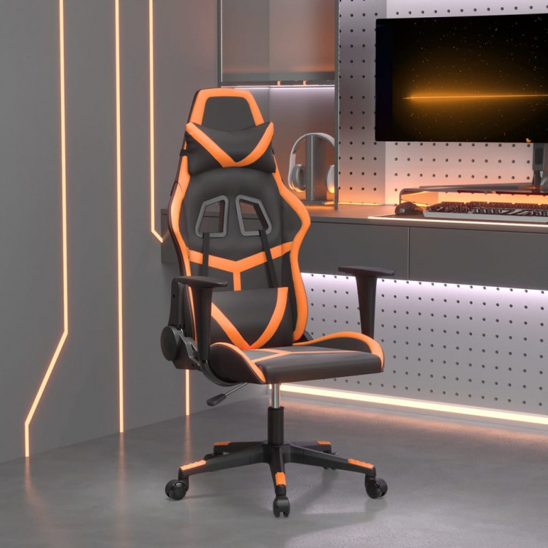 Gaming-Stuhl Schwarz und Orange Kunstleder