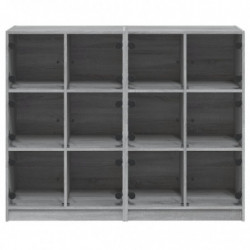 Bücherregal mit Türen Grau Sonoma 136x37x109 cm Holzwerkstoff