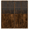Bücherschrank mit Türen Räuchereiche 136x37x142cm Holzwerkstoff