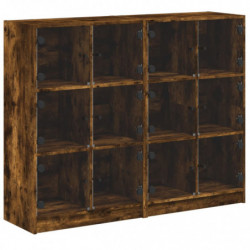 Bücherregal mit Türen Räuchereiche 136x37x109 cm Holzwerkstoff