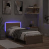 Bettgestell mit Kopfteil und LED-Leuchten Sonoma-Eiche 90x200cm