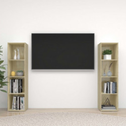TV-Schränke 2 Stk. Sonoma-Eiche 142,5x35x36,5 cm Holzwerkstoff