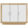 Sideboard Weiß und Sonoma-Eiche 92x35x75 cm Holzwerkstoff