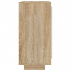 Sideboard Weiß und Sonoma-Eiche 92x35x75 cm Holzwerkstoff
