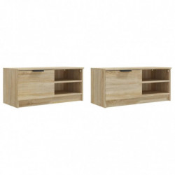 TV-Schränke 2 Stk. Sonoma-Eiche 80x35x36,5 cm Holzwerkstoff