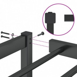 Bettgestell Metall Schwarz 193x203 cm