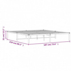 Bettgestell Metall Weiß 183x213 cm