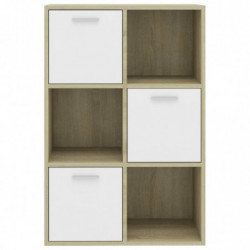 Lagerschrank Weiß Sonoma-Eiche 60x29,5x90 cm Holzwerkstoff