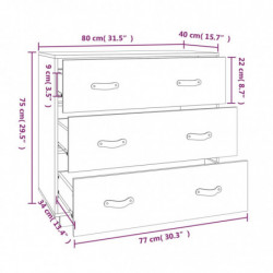 Sideboard 80x40x75 cm Massivholz Kiefer